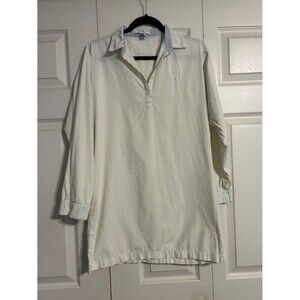 TOMMY HILFIGER Size Small Yellow White Bue Plaid Sleepwear Shirt Cotton Lounge